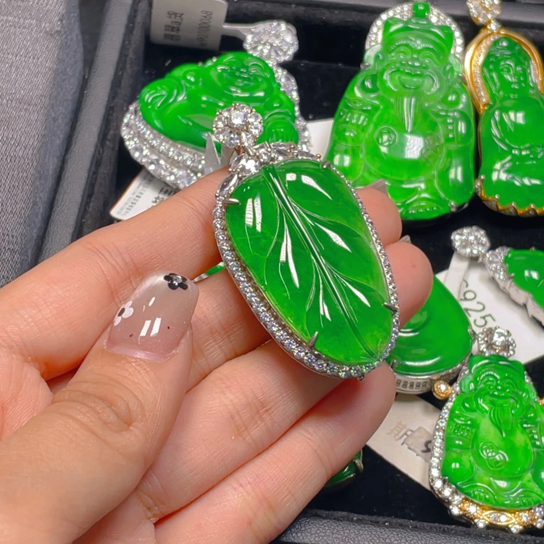 翡翠银S925镶嵌吊坠(不含链)