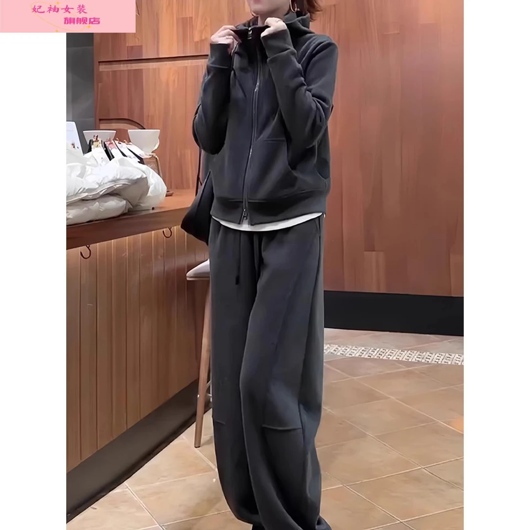 妃袖高级感运动服套装女秋冬显瘦时尚洋气连帽卫衣跑步休闲两件套