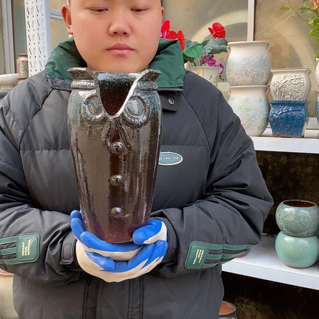 花盆紫砂口15高25瑕疵