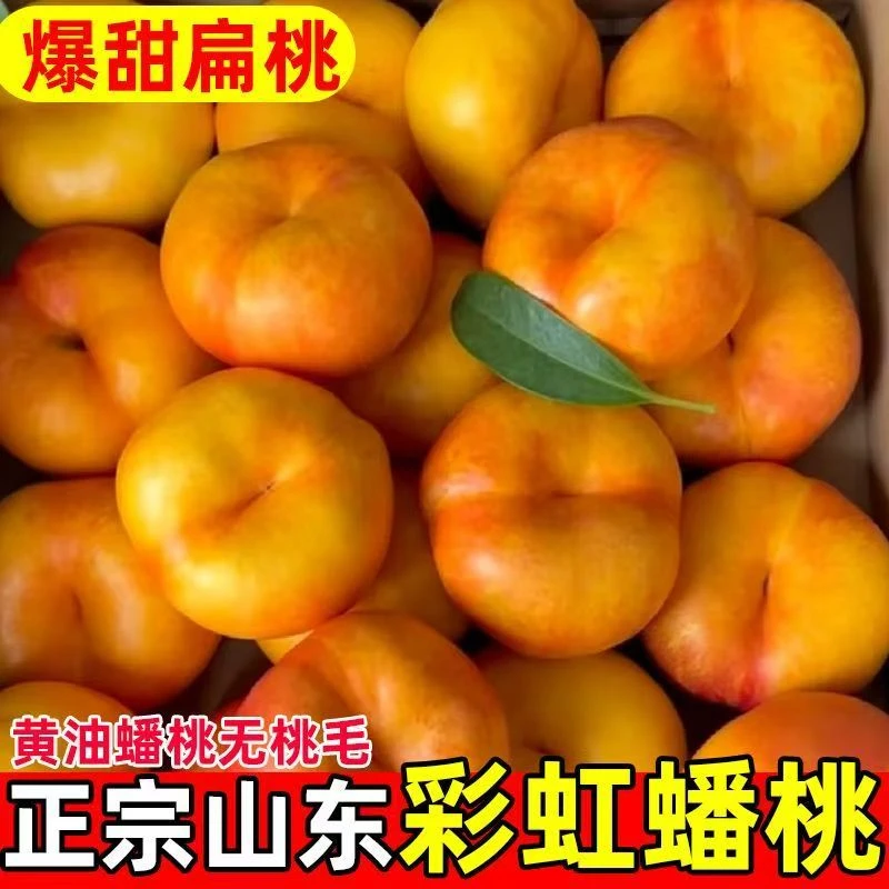 （杨柳依依专属）正宗山东彩虹油蟠桃软硬两吃香甜爆汁皮薄肉厚蜜桃