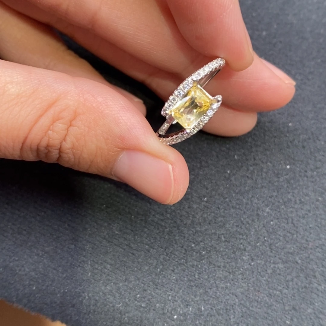 蓝宝石戒指银S925镶嵌