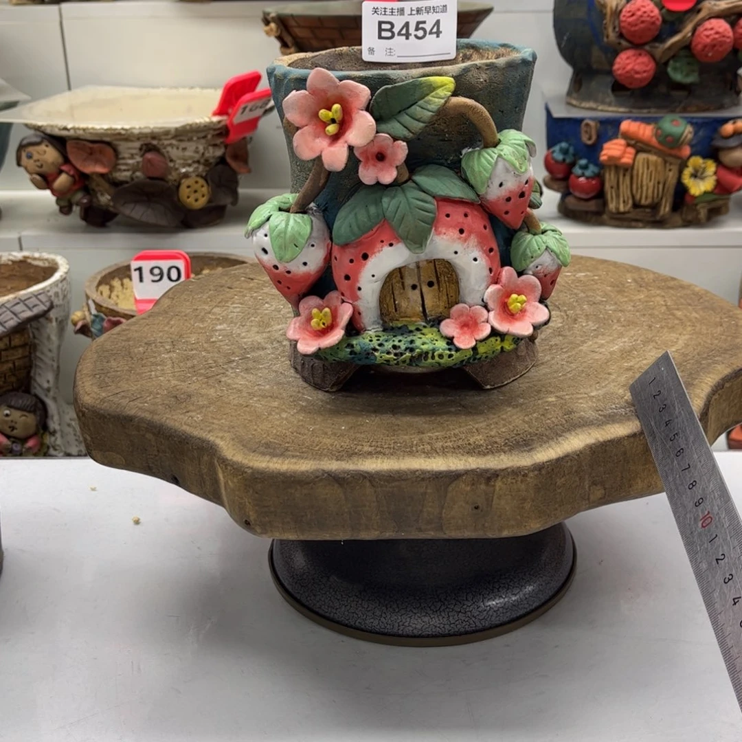 花盆454白狐花盆手捏