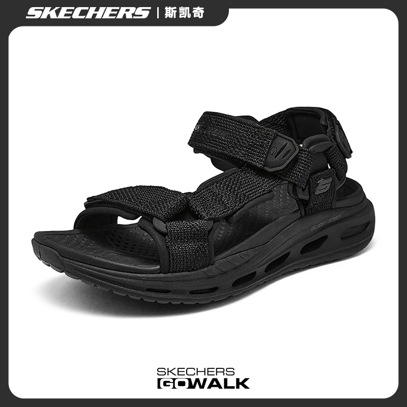 斯凯奇轻盈男士休闲通勤风一脚蹬软底防滑轻质缓震透气凉鞋210547