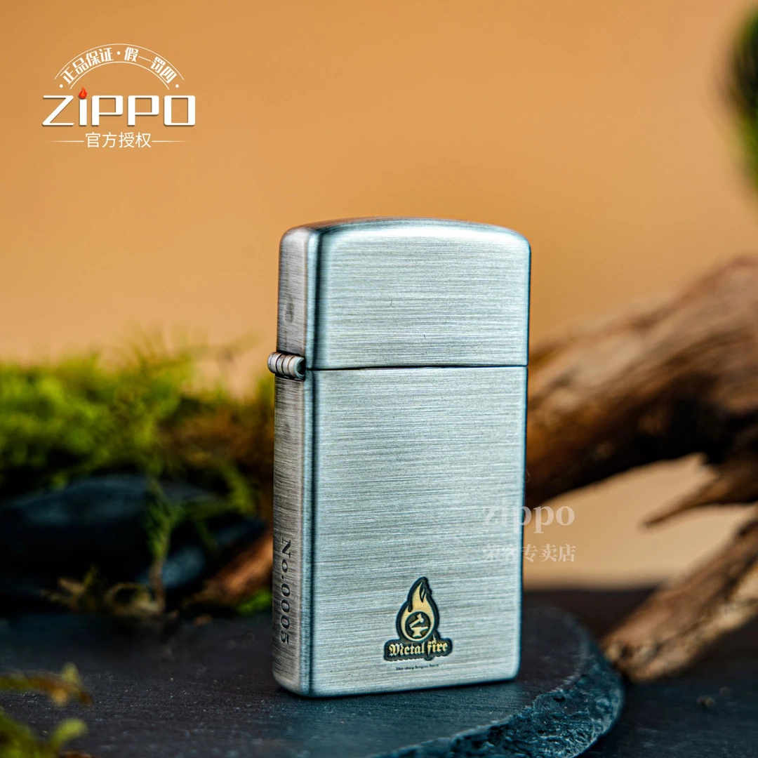 ZIPPO打火机 熏银鎏金会员机 纤巧煤油打火机 DYJ1