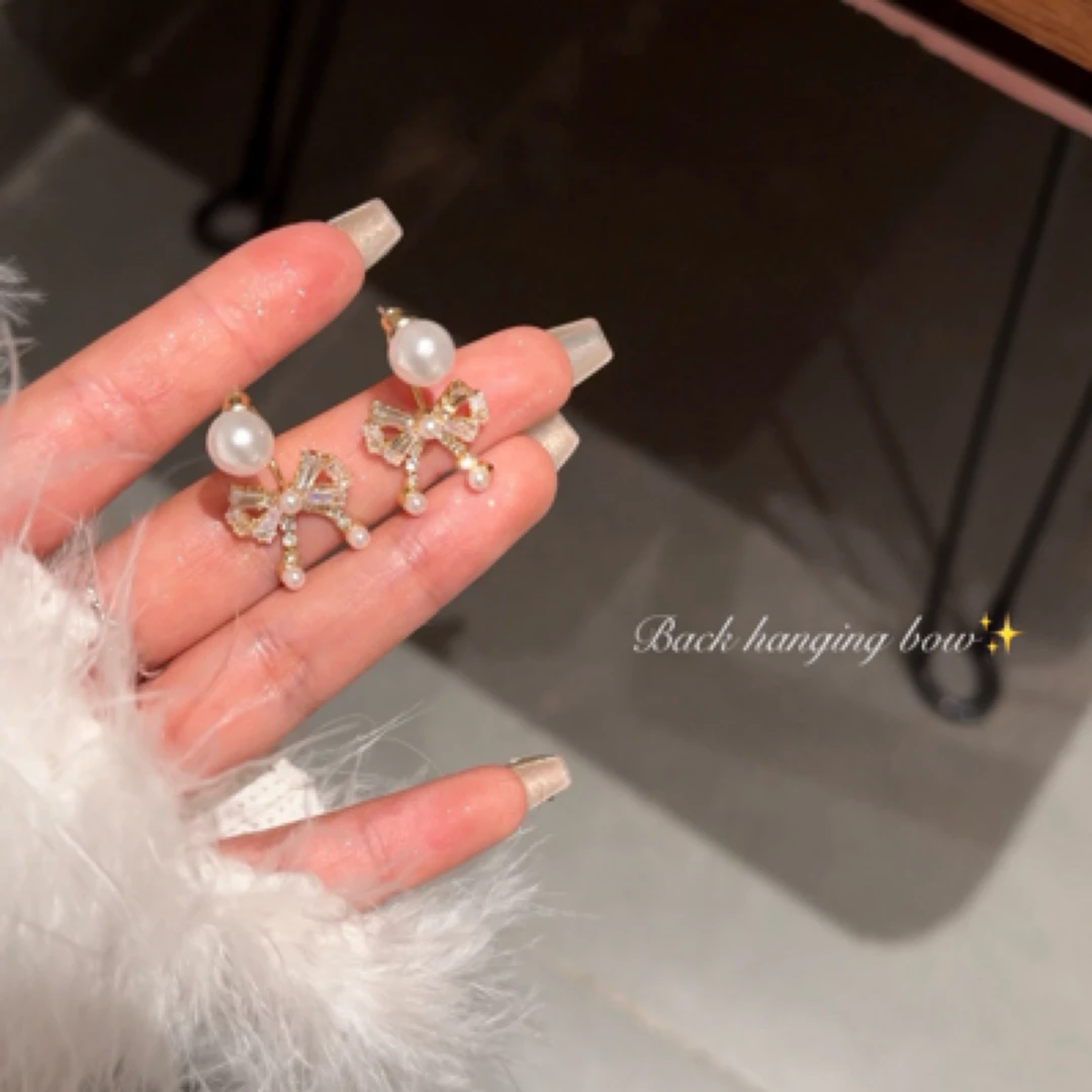 铜合金耳饰 AL1993 直播专属--蝴蝶结精致耳环轻奢小众耳饰