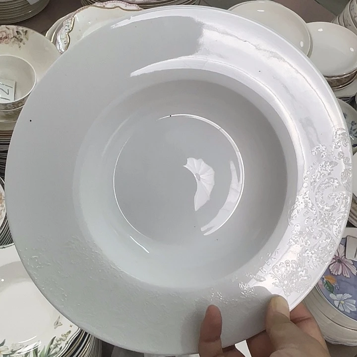 新骨瓷3个9寸草帽微瑕完美主义者慎拍