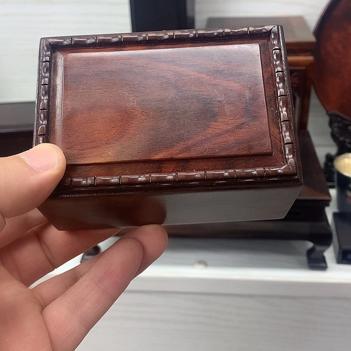 藤类大红酸枝长方竹节盒子