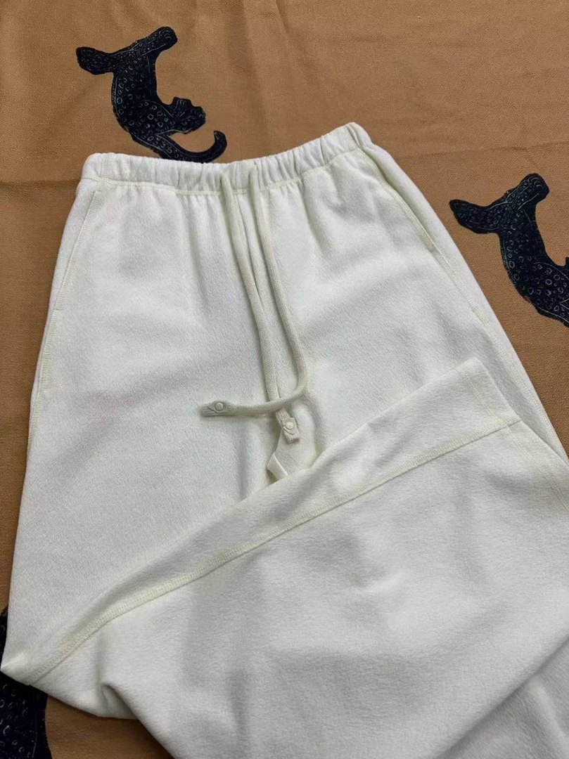 kami服饰【泡泡裤 白色】舒服到冒泡 直筒休闲松紧腰长裤秋冬