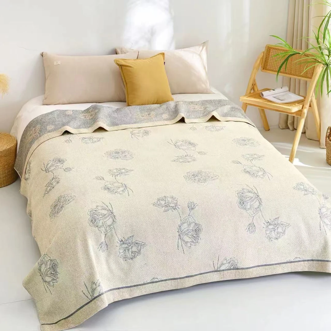 【花香世界】打样捡漏福利款双面色织提花工艺新中式多功能A类盖毯