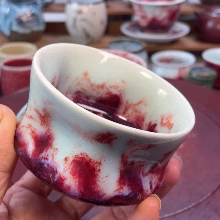 摆件玉石釉手捏杯