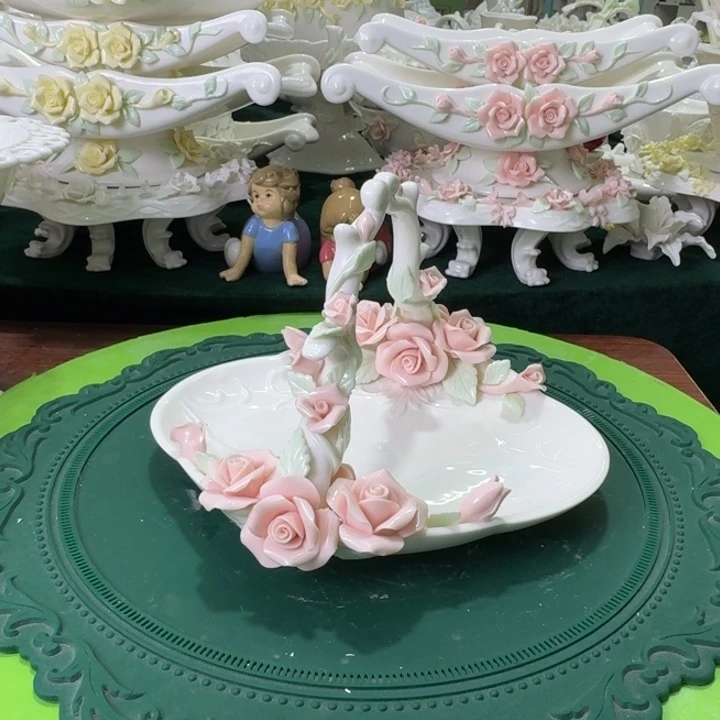 玫瑰花提篮餐盘水果蛋糕盘