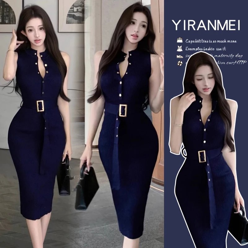 时髦孕妇装新款2025夏季韩版时尚纹理设计感气质款显瘦减龄连衣裙