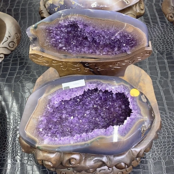 未镶嵌珠宝半成品水晶紫晶聚宝盆