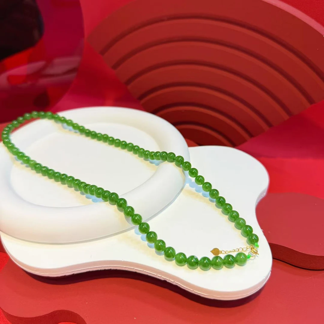 【红娘子】18K金配件6.3mm苹果绿串珠HNZ9739