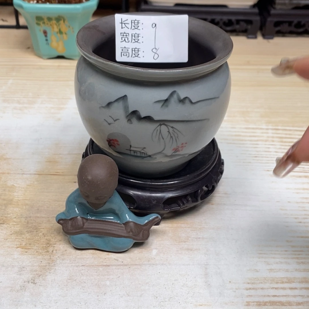 紫砂陶瓷艺术花盆陶瓷