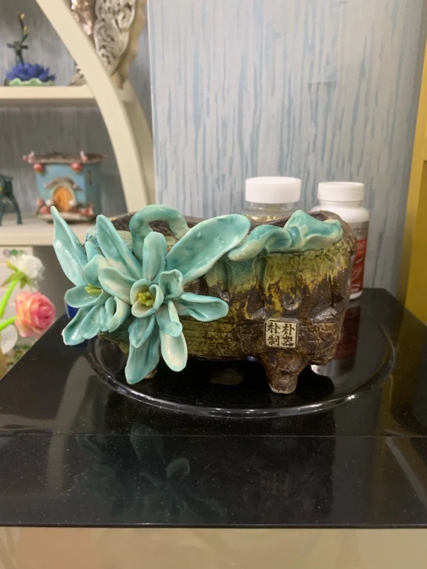 朴器品牌绿花四方盆