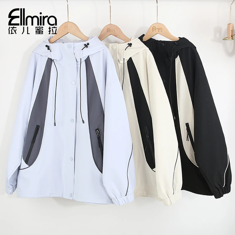 8908冲锋衣外套春装连帽开衫休闲上衣2025新款潮洋气时尚