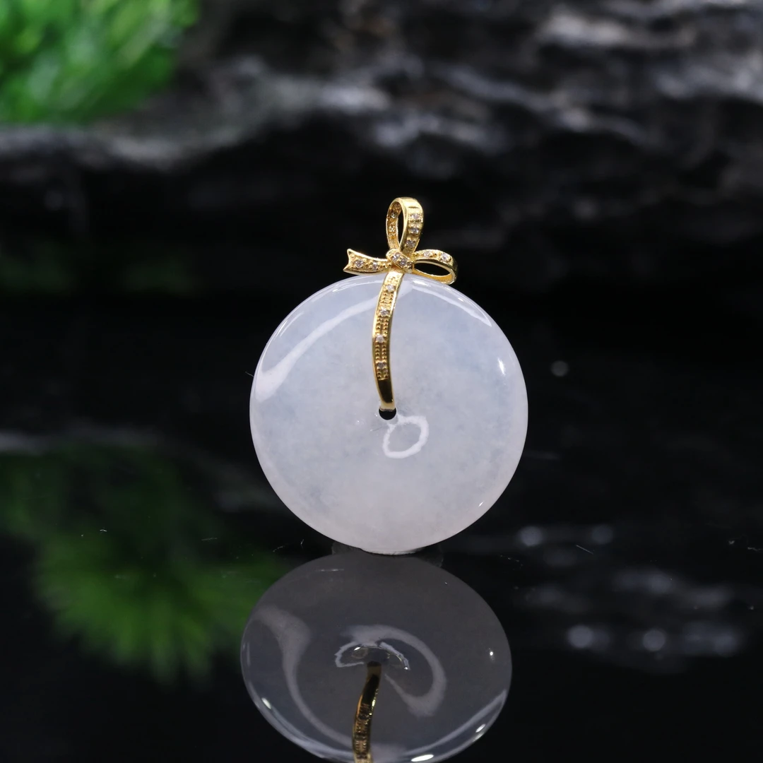 FC20天然缅甸翡翠A货18k平安扣吊坠/600791/保利厦门拍卖