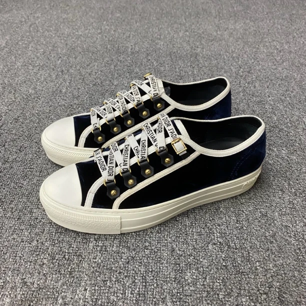 99新 DIOR/迪奥 99新/迪奥/38.5码/黑色丝绒面标语鞋带/BF00902