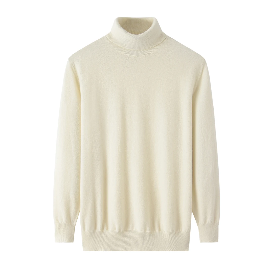 男士高领纯山羊绒针织套衫