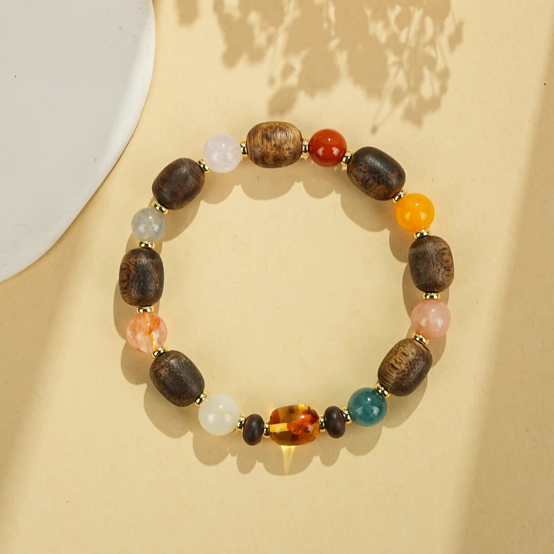 周西西精美珠宝花珀多宝手串8mm时尚气质百搭多样性发货20750