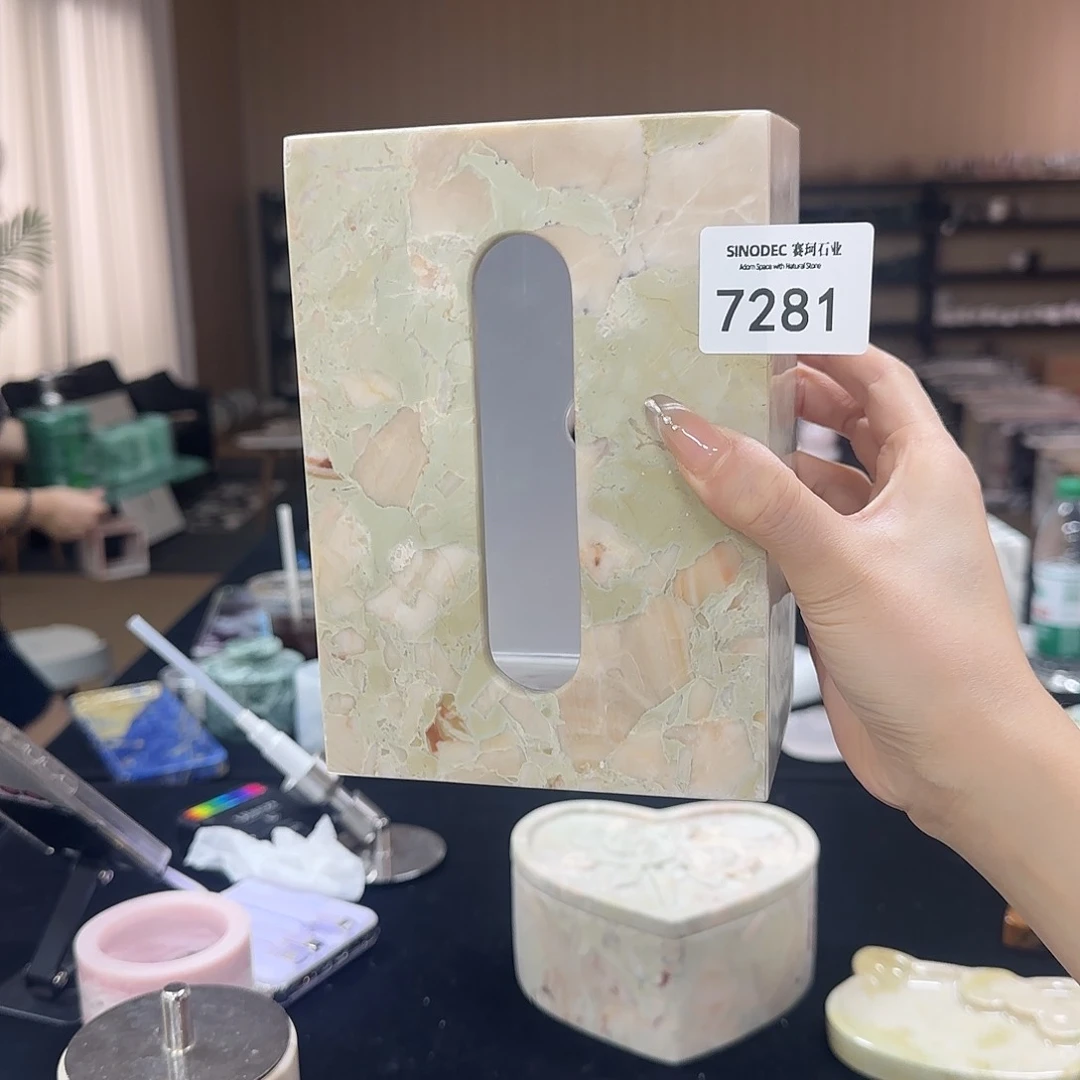石材*️莫奈花园纸巾盒7281
