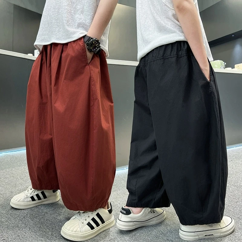 男童宽松裤子2025新款防蚊裤夏装儿童九分裤中大童休闲裤夏季帅气