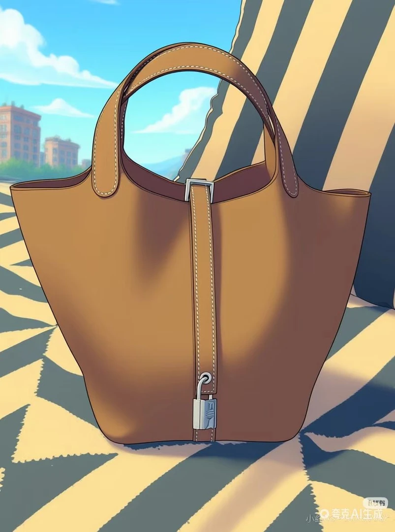 「意大利进口牛皮」经典18cm大象灰菜篮子手提包单肩包