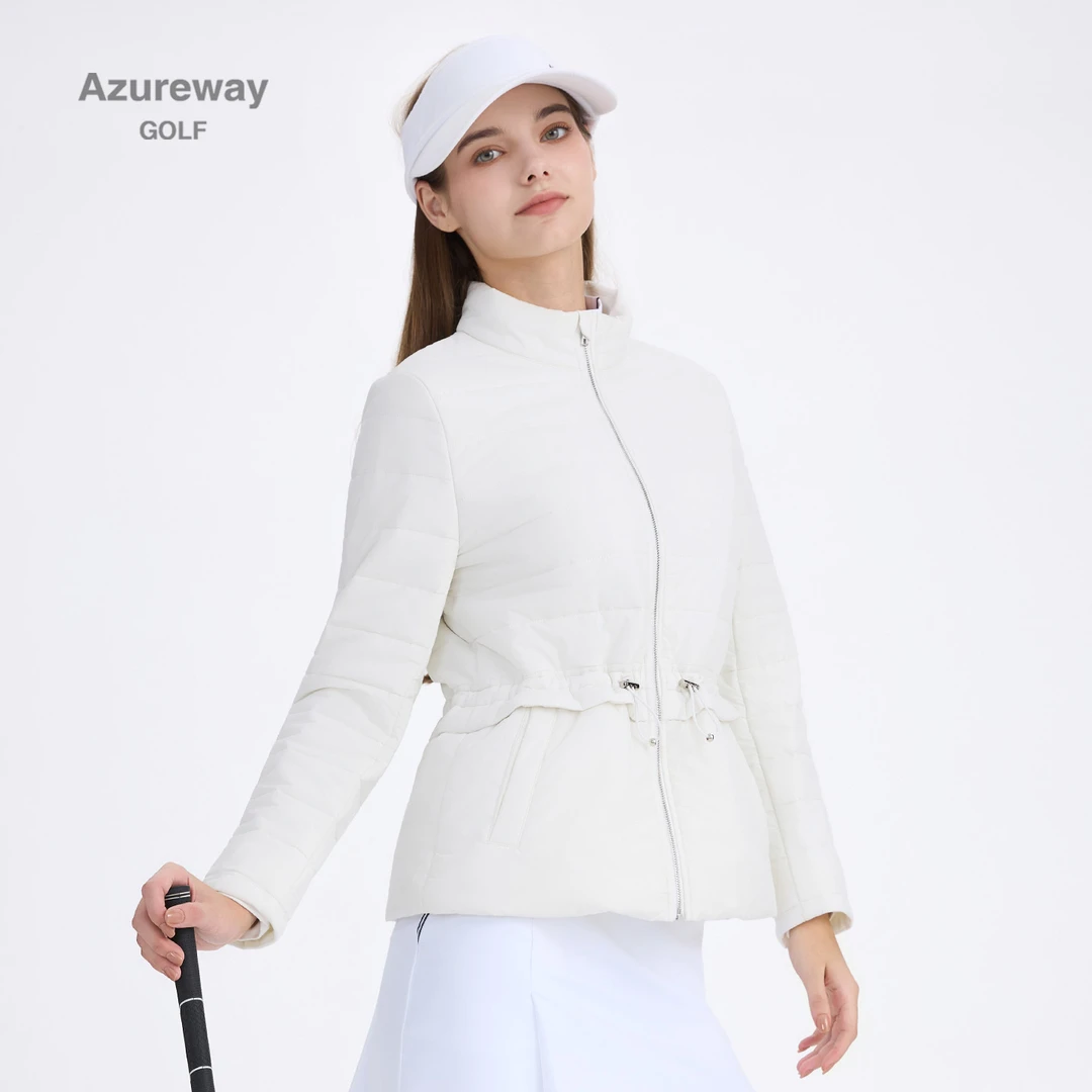 Azureway秋冬新款高尔夫女夹棉风衣立领保暖收腰外套轻便GOLF球衣