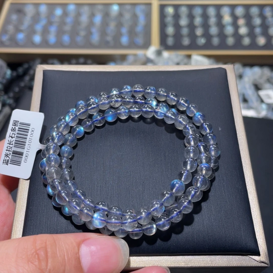 手链未镶嵌长石灰月光手链多圈5.5mm