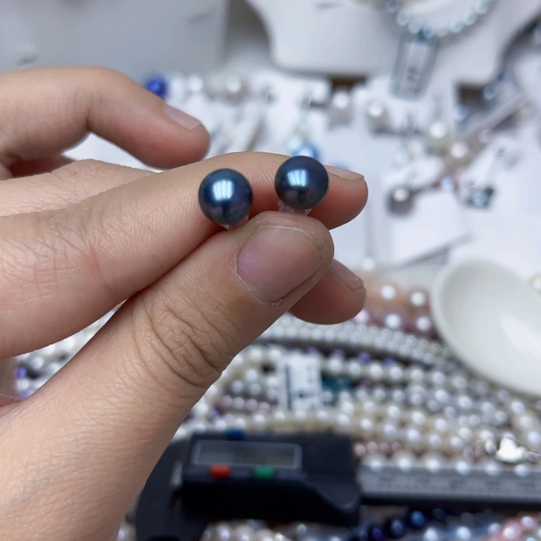 淡水珍珠耳饰银S925镶嵌