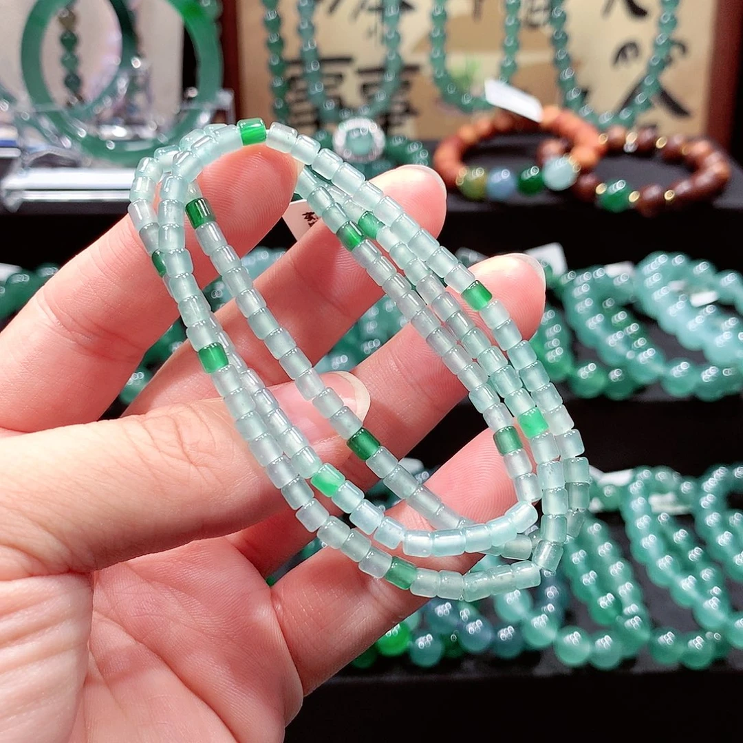 翡翠未镶嵌手链卡3.8