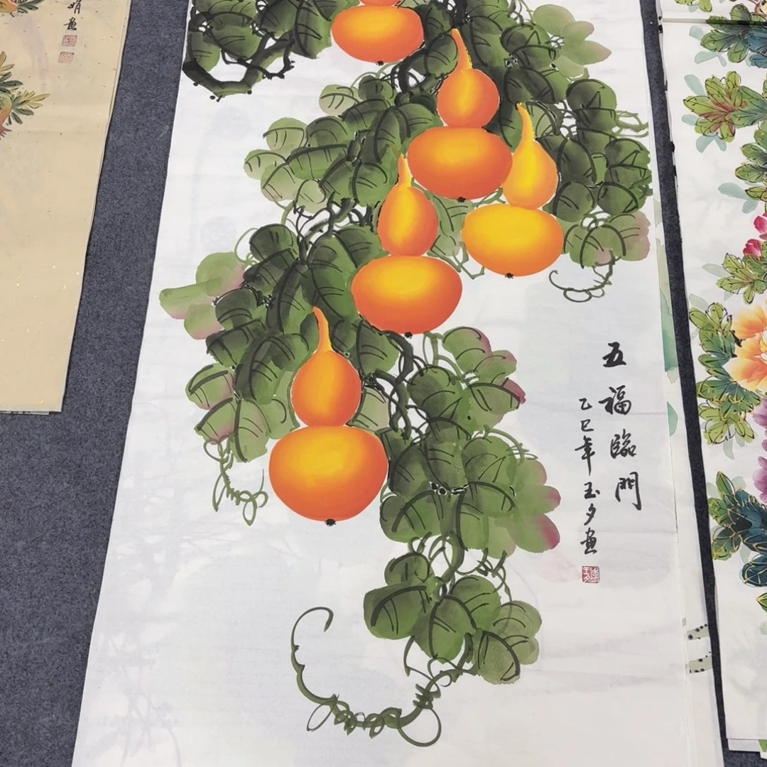 国画140×70手绘画画画