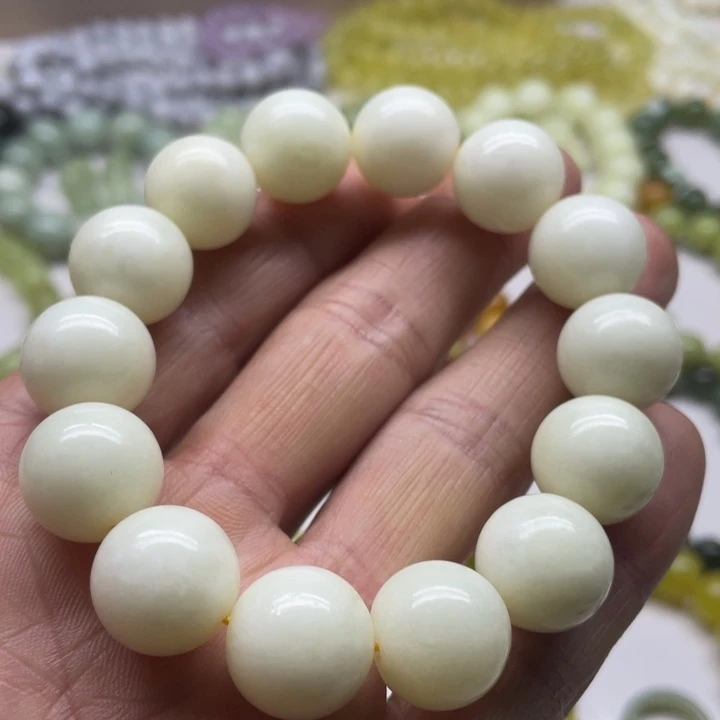 蛇纹石玉手串15+未镶嵌