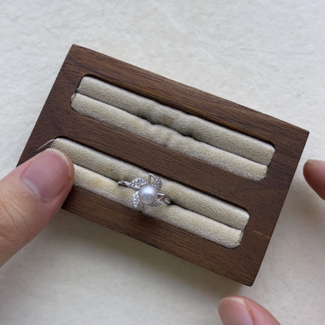 戒指海水珍珠银S925镶嵌