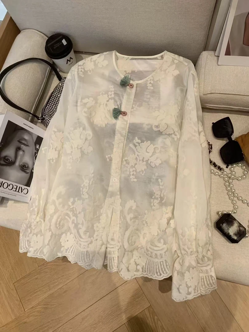 南瓜小姐 刺绣工艺国风衬衣