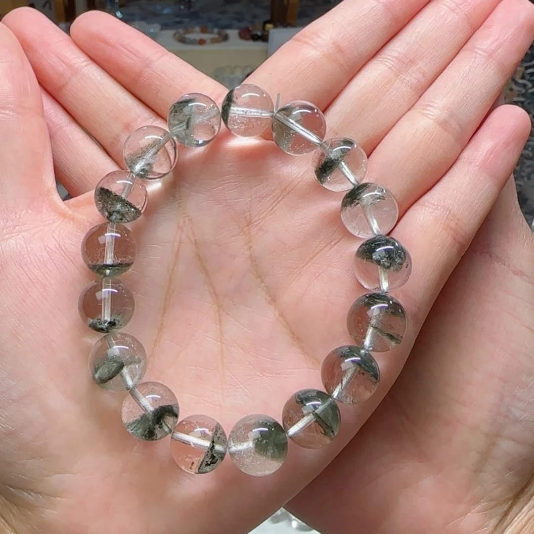 水晶手串未镶嵌f***r绿幽灵12m