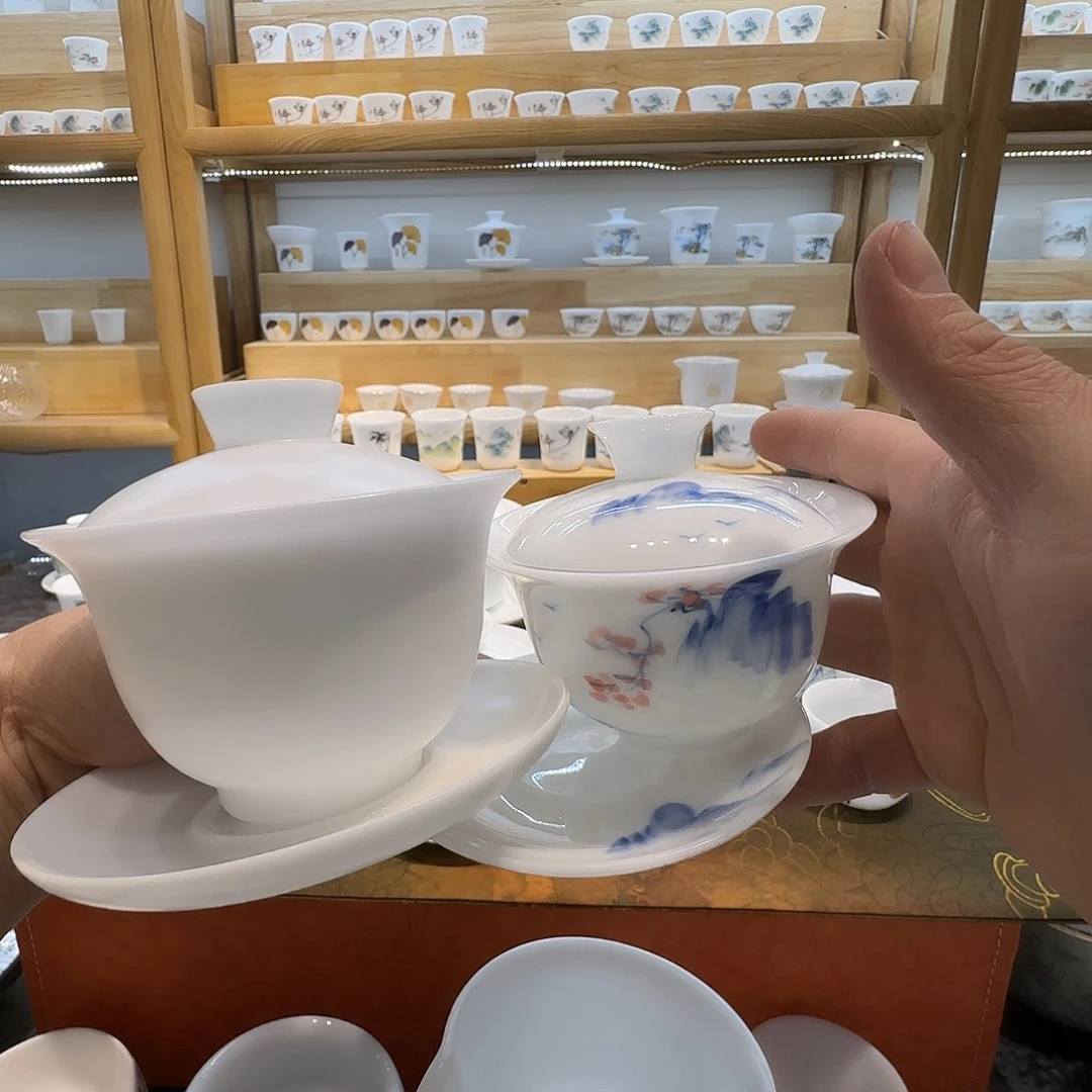 1**4冰种盖碗两个一组