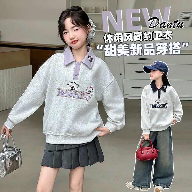 女童2025秋季新款韩版甜美纯卡通卫衣休闲卫衣长袖女童长袖上衣