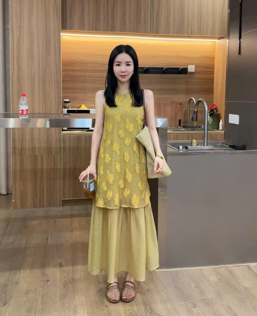 鑫燃KIKI 小众设计感拼接百搭连衣裙 0001 RS