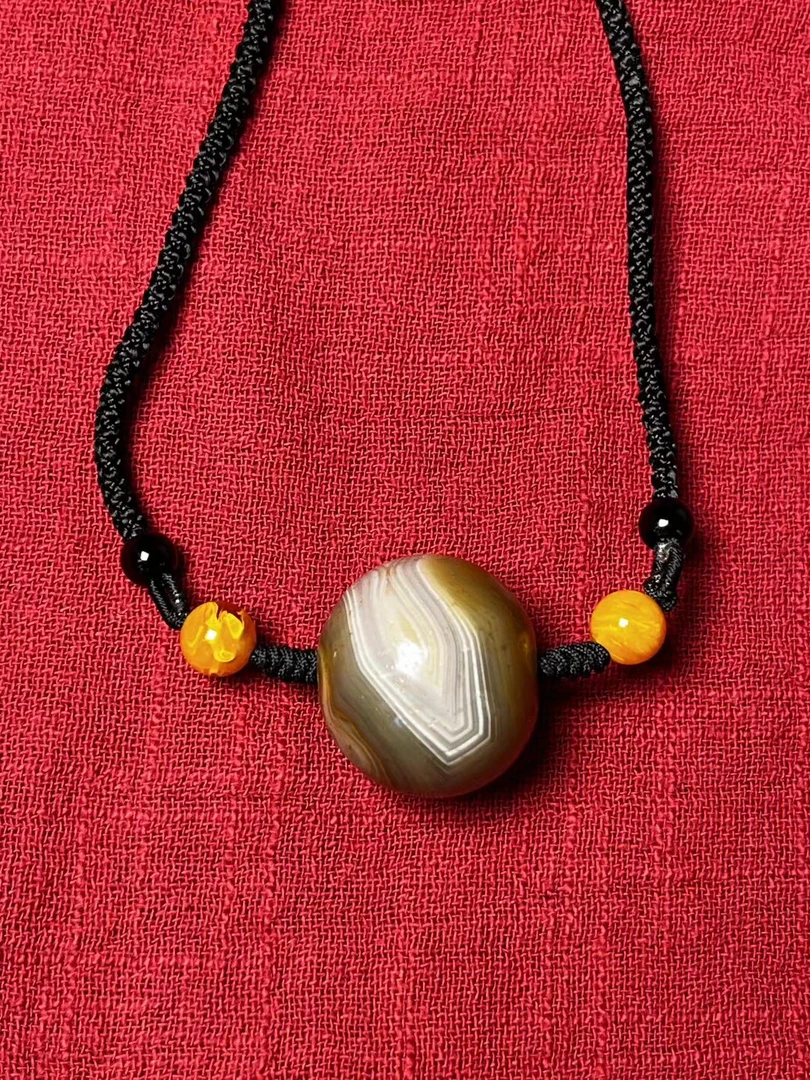 【梅朵出品】缠丝玛瑙带眼睛糖球