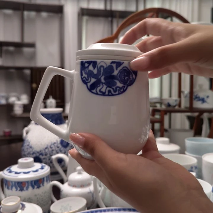 瓷事事如意茶漏杯三件套一套