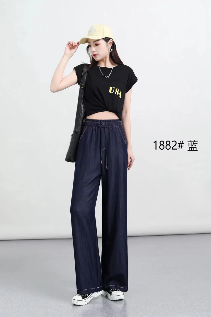 王姐专属-2025夏季新品简约百搭显瘦直筒休闲裤-【丽-1882】