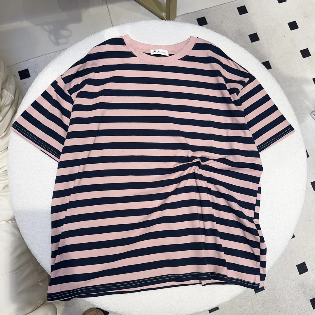 (十八家）7721条纹时尚短袖