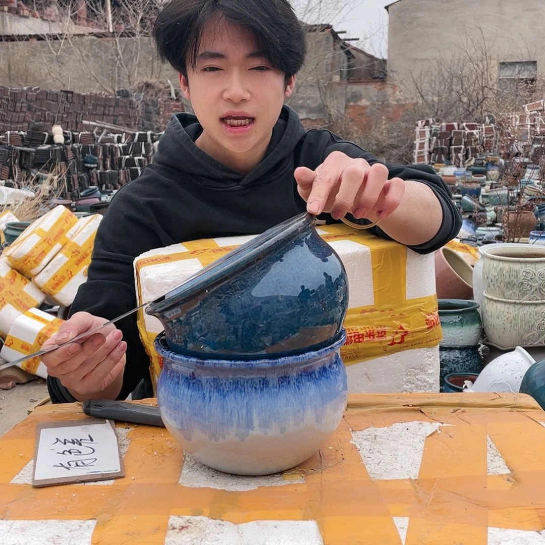 无铅玻璃宜兴紫砂花盆