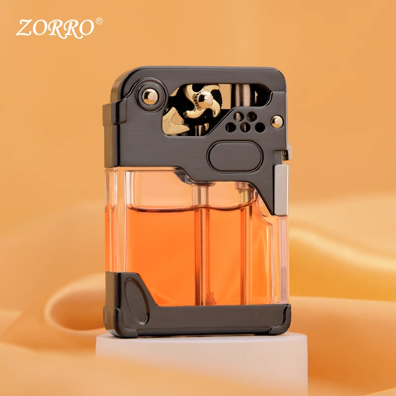 ZORRO 佐罗三代机甲透明仓齿轮联动煤油打火机创意个性送男友礼物