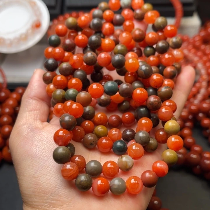 南红玛瑙未镶嵌多样性发货默认微瑕称重8mm