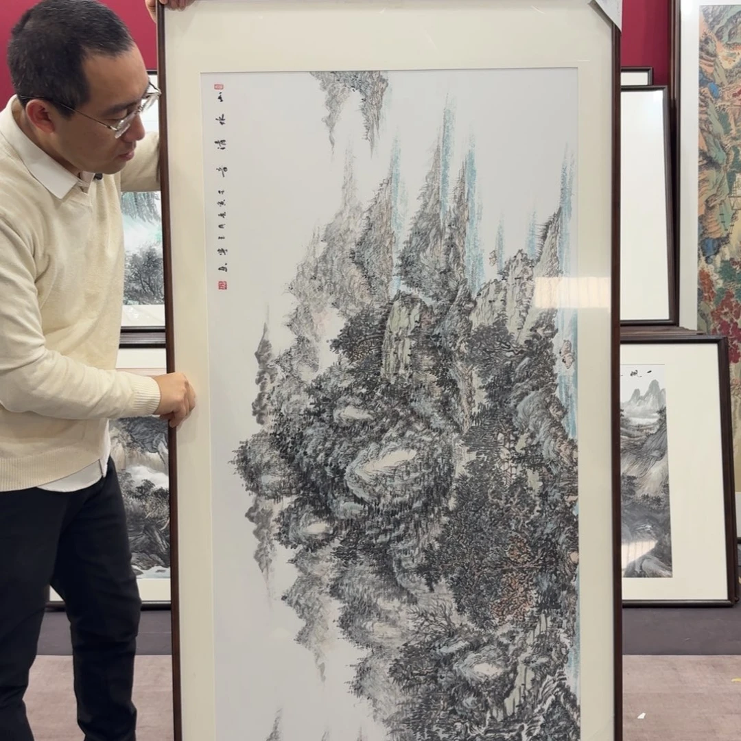 国画手绘作品带框160/80