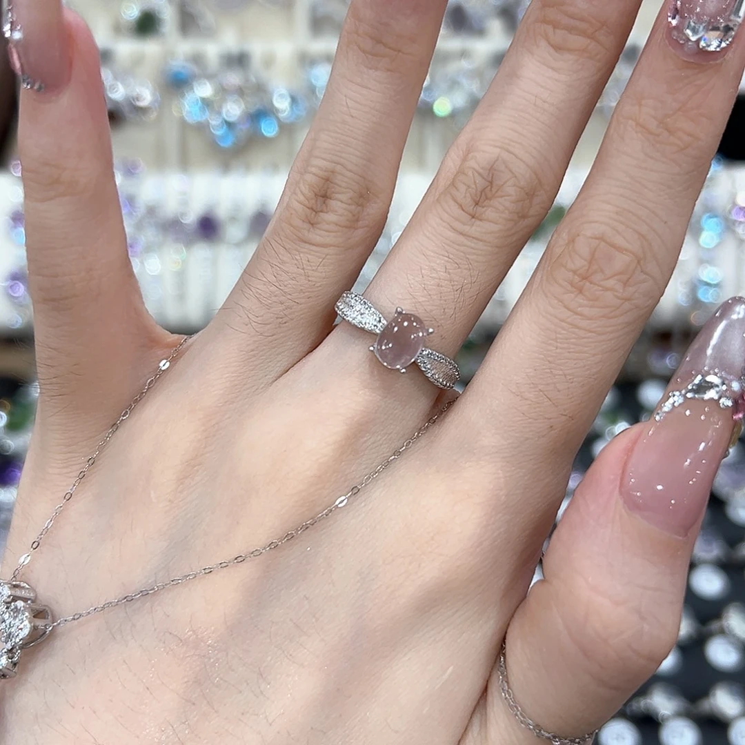 一***.银S925镶嵌戒指烟晶