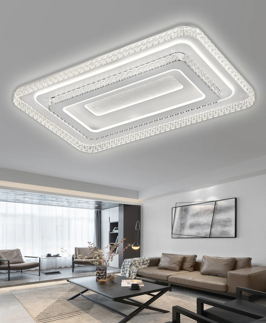 客厅水晶吸顶灯新款LED现代简约轻奢圆形水晶灯客厅灯奢华高档